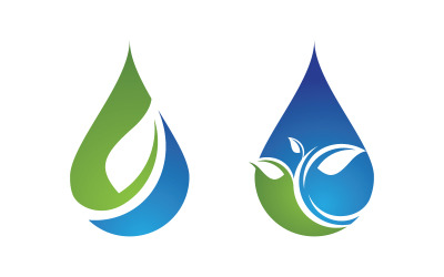Ilustración vectorial de la plantilla de logotipo de plomería con gota de agua (v.2)