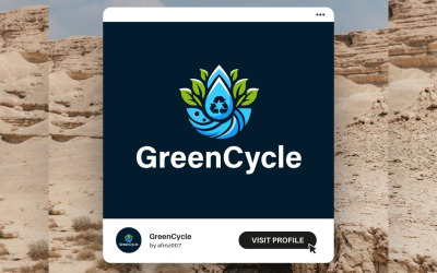 Modèle de logo GreenCycle – Une image de marque écologique, respectueuse de l&amp;#39;environnement et du recyclage