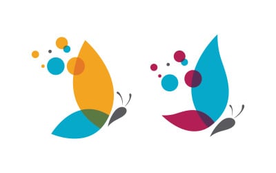 Шаблон дизайна логотипа Butterfly Beauty Vector v.11