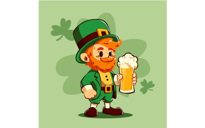 Hand Drawn Leprechaun St. Patricks Day Background Illustration