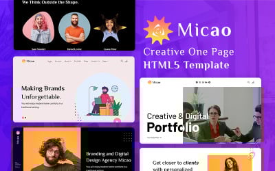 Micao - Modèle HTML5 créatif d&amp;#39;une page