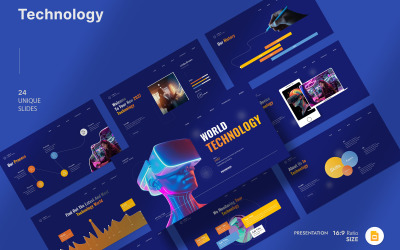 Modello di Google Slide per la tecnologia mondiale