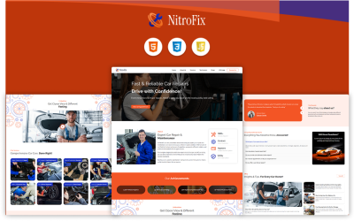 NitroFix – HTML-шаблон сайту для ремонту автомобілів та автосервісу