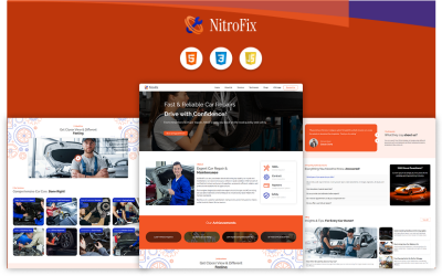 NitroFix – Modello HTML per sito web di riparazione e assistenza auto