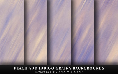 Pfirsich- und Indigo-Hintergründe mit körniger Textur