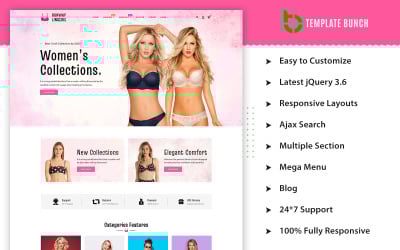 Runway Lingerie - Responsivt Prestashop-tema för e-handel