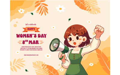 Vibrerande kvinnodagen firande Banner Design Illustration