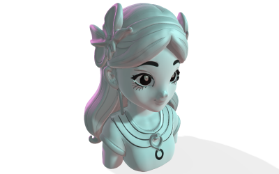 Butterfly Muse Büste 3D-Druckmodell