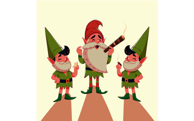 Cheerful Cartoon Elves Illustration