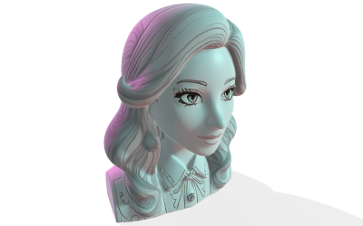 Elegancki model 3D biustu z dodatkiem sztucznej inteligencji