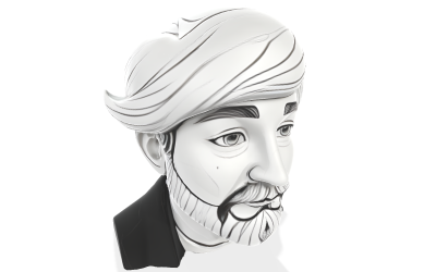 Fantazyjny model popiersia turbanu 3D