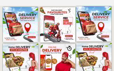Food Delivery Social Media Post Template