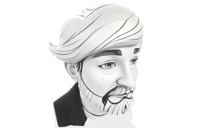 Modèle d&amp;#39;impression 3D d&amp;#39;un buste de turban fantaisiste