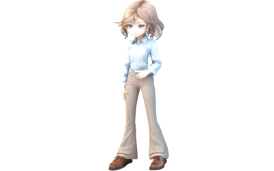 Modèle d&amp;#39;impression 3D de personnage féminin professionnel d&amp;#39;anime