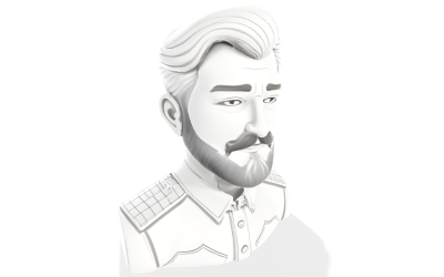 Modello di stampa 3D del busto del comandante gentiluomo