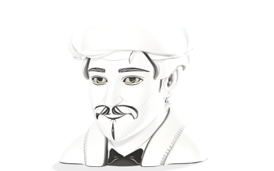 Modello di stampa 3D del busto di un elegante gentiluomo