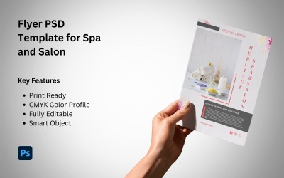 Modello di volantino per spa e salone PSD