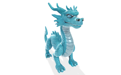 Modelo de impressão 3D gratuito do dragão azul místico