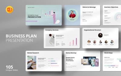 Modelo de PowerPoint de plano de negócios – Design de apresentação corporativa