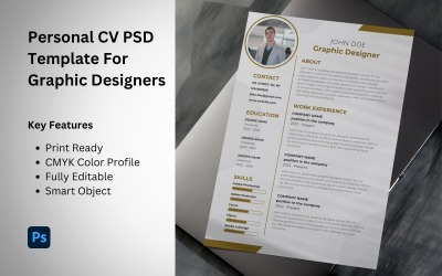 Plantilla de CV personal para diseñadores gráficos