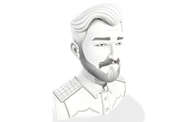 Popiersie dowódcy dżentelmena, model 3D