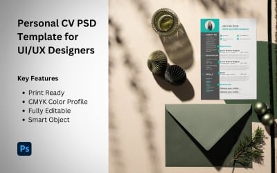 PSD-Vorlage für einen Lebenslauf eines UI/UX-Designers