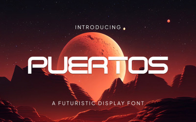 Puertos - geometrisk futuristisk display teckensnitt