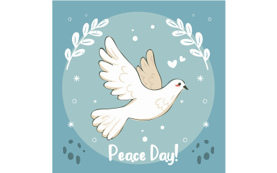 Stiliserad Peace Dove Illustration för Peace Day