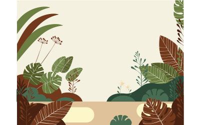 Vibrerande djungellandskapsillustration för bakgrunder