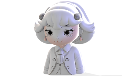 Vintage Lady Karakter Bust 3D Print Modell