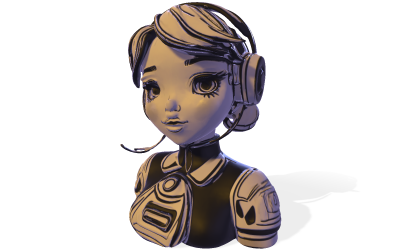Anime Headset Girl Bust 3D-modell