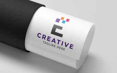 Digital Pixel Letter E Logo Design.