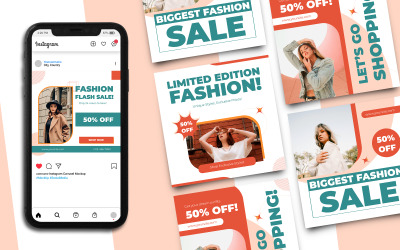Moda Satışı Instagram Gönderi Şablonu 684