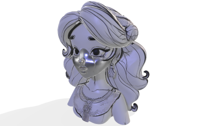 Enchanted Princess Decorative Bust Free 3D Model