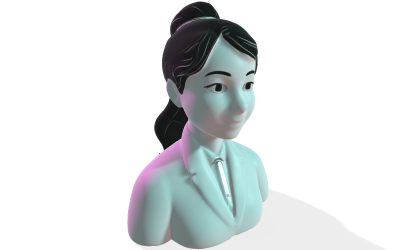 Ruhiges professionelles Büsten-3D-Modell