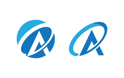 A Harfi Logo İş Konsepti Tasarım Şablonu v.40
