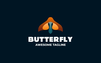 Buntes Logo mit Schmetterlingsfarbverlauf 25