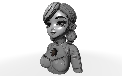 Kapten Nova animerad byst 3D-modell