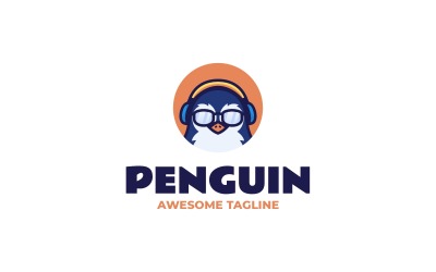 Logotipo de mascota simple de pingüino n.° 25