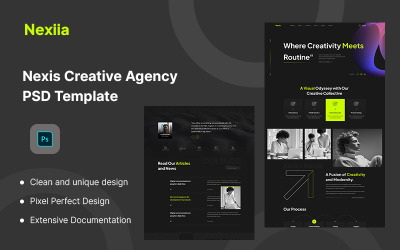 Modello PSD per agenzia creativa Nexia