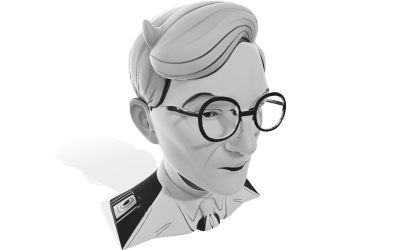 O cavalheiro pensativo com chifres modelo 3D