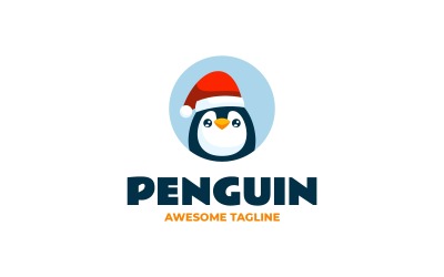 Penguen Basit Maskot Logosu 9