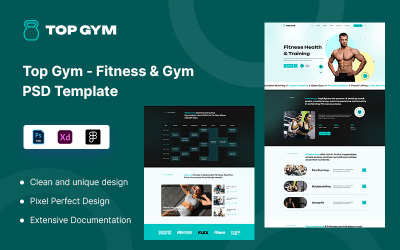 Top-Gym Fitness &amp;amp; Spor Salonu PSD Şablonu