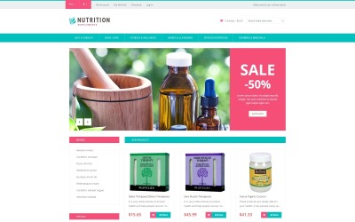 "Healthy Life Supplements" - адаптивний Magento шаблон №50883