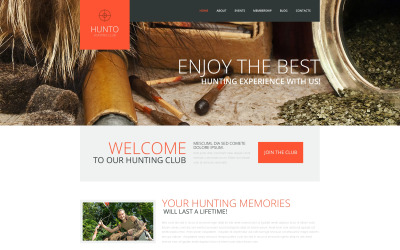 "Hunting Club WordPress Theme" Responsive WordPress thema №50805
