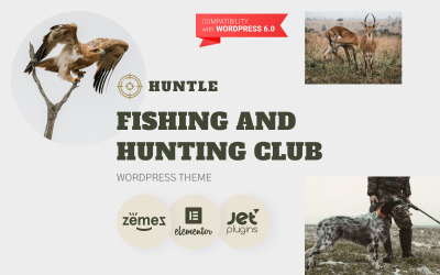 Huntle - Tema WordPress per club di pesca e caccia, ideale per siti web di attività sportive e ricreative.