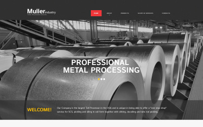 Responsive Website Vorlage für Stahlwerk #50865