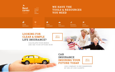 Reszponzív Online Insurance Services WordPress sablon 50804
