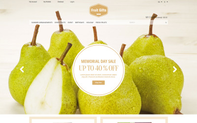 Tema Magento Responsive #50859 "Fruit Gifts Magento Theme"