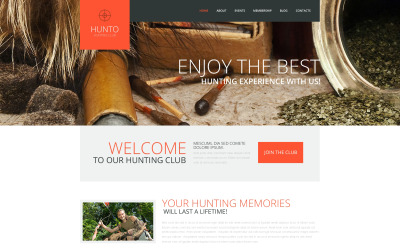 Tema WordPress Responsive #50805 "Hunting Club WordPress Theme"